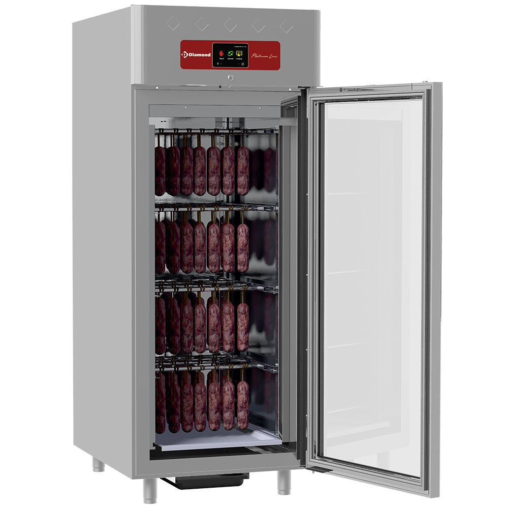Armoire de maturation dry aging pour charcuterie 850 Lit. ventilée, 1 porte vitrée, 20x GN 2/1