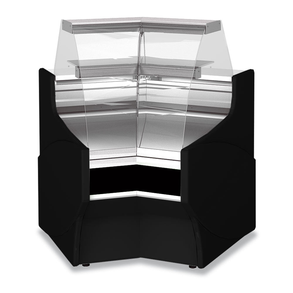 Angle fermé 45°, neutre, vitre pâtisserie – NOIR