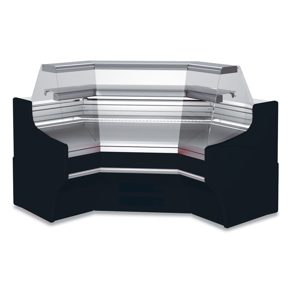 Angle fermé 90°, ventilé, vitre pâtisserie, 3 faces – NOIR