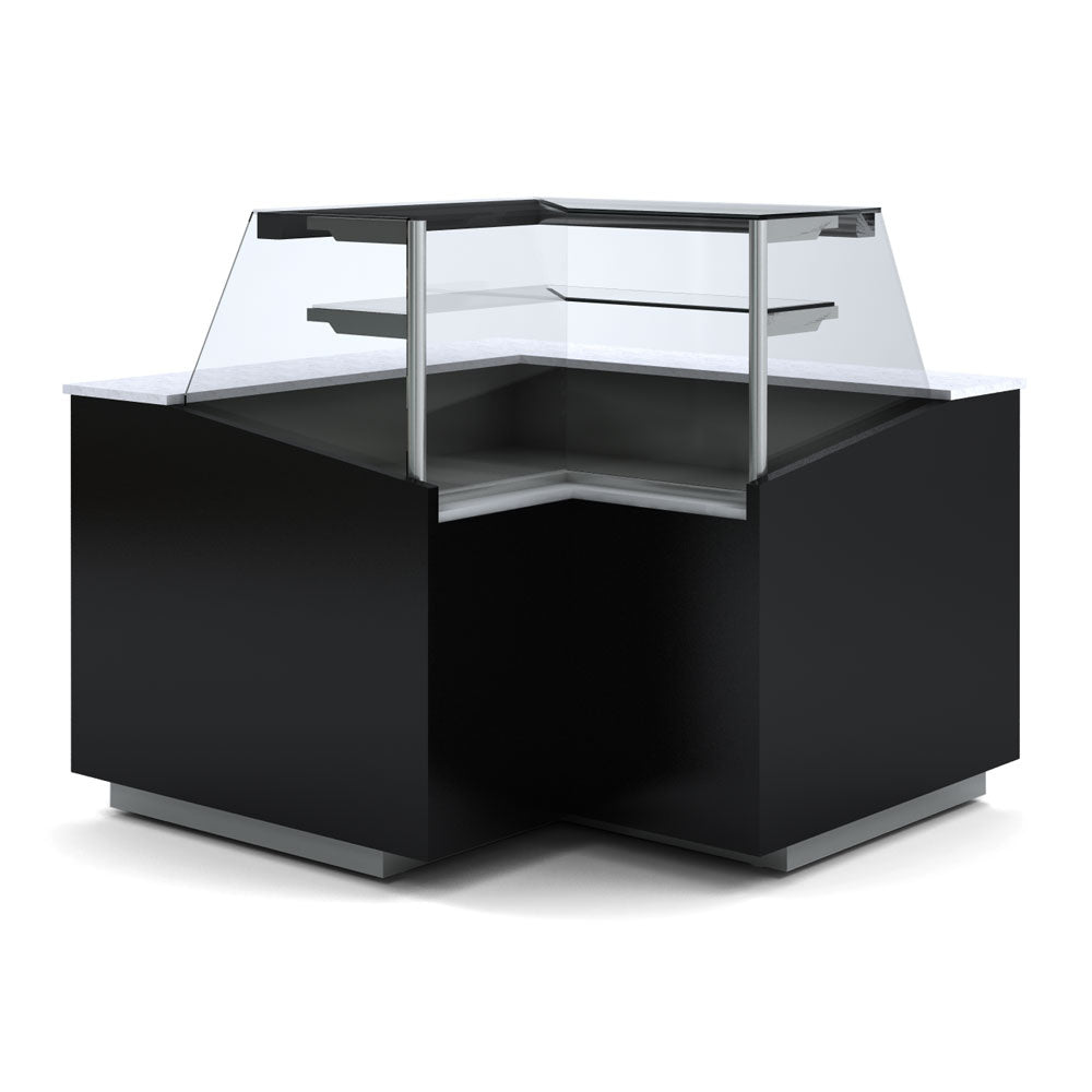 Angle fermé 90°, neutre, vitre haute - NOIR