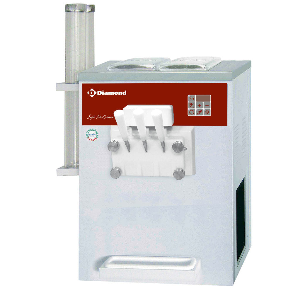 Machine Soft Ice Cream, 2 parfums + panaché, 13,5 Kg/h, condenseur air