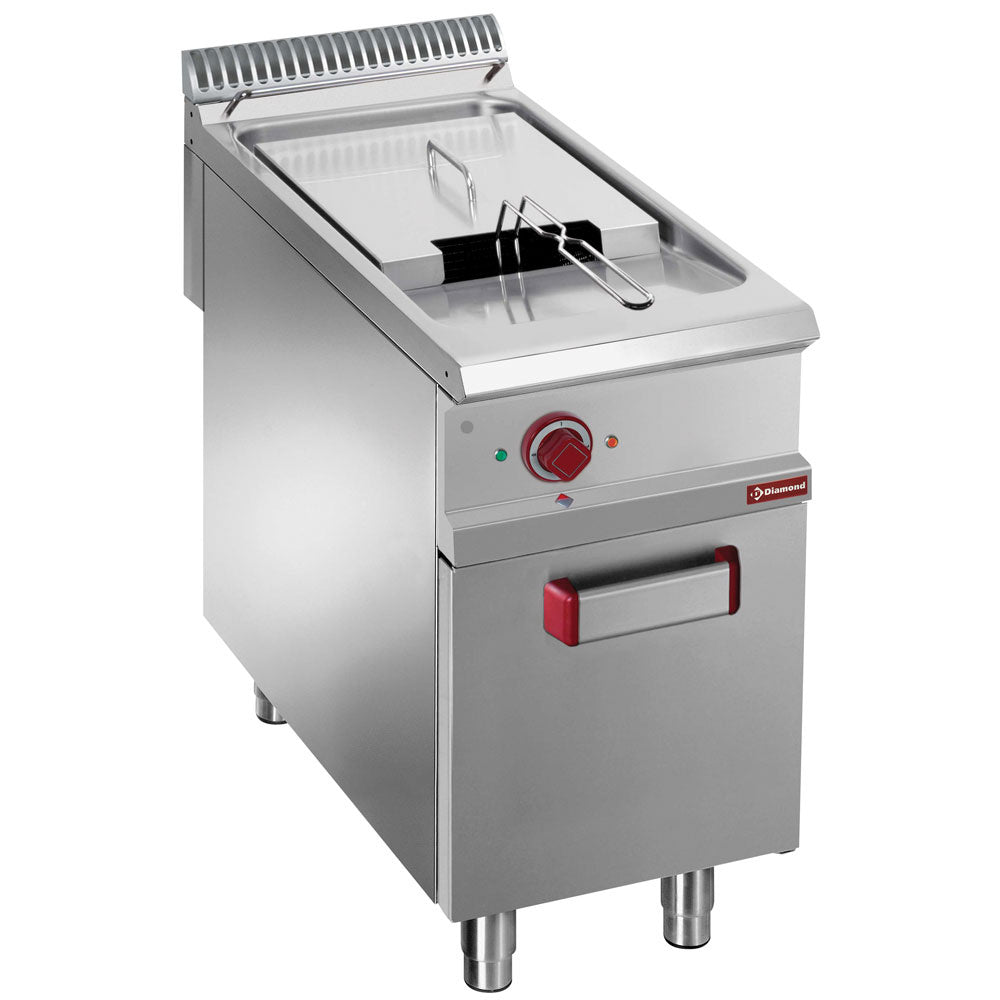 Friteuse électrique 1 cuve 21 lit. sur meuble fermé