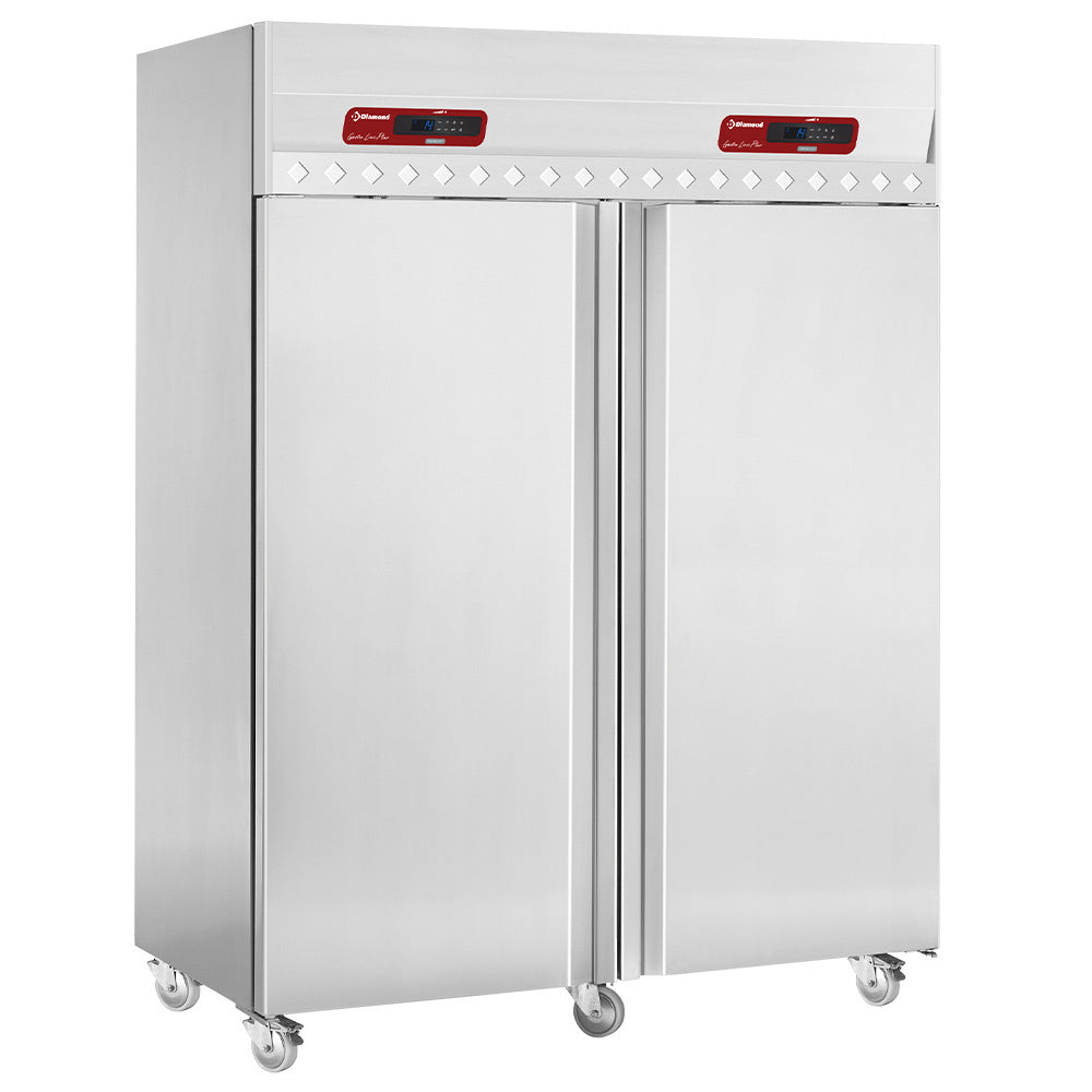 Armoire frigorifique et congélation ventilée 2x 700 Lit. 2 portes GN 2/1, sur roues