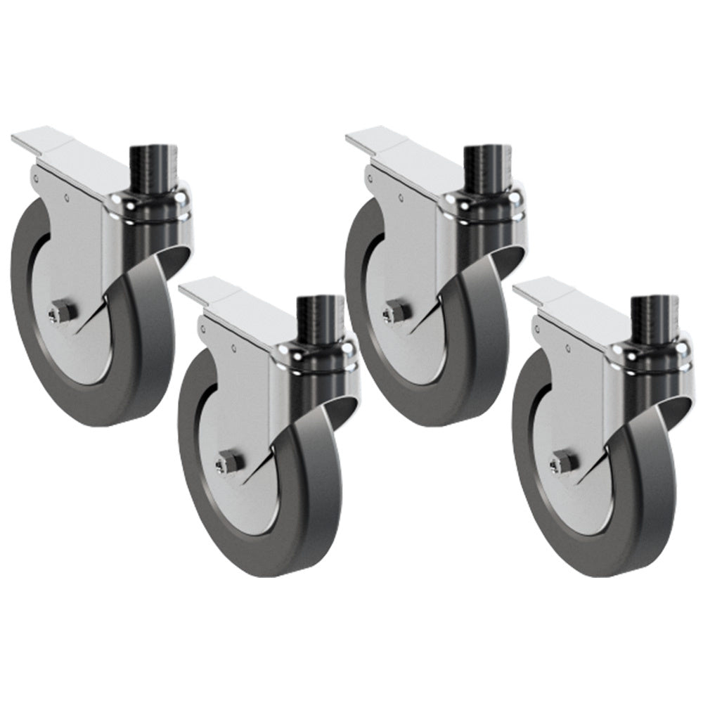 Kit de 4 roues, 2 avec freins x support  fours à pizzas