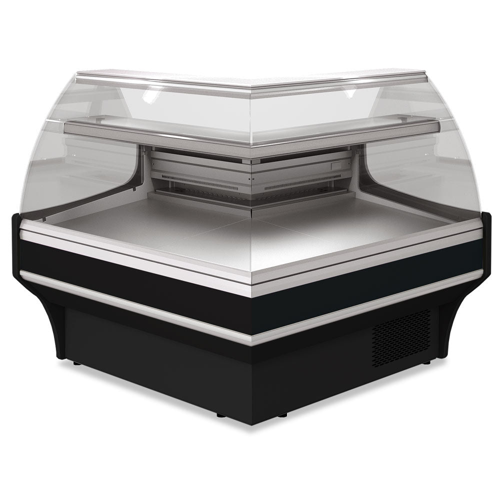 Angle ouvert 90°, ventilé, vitre pâtisserie – NOIR