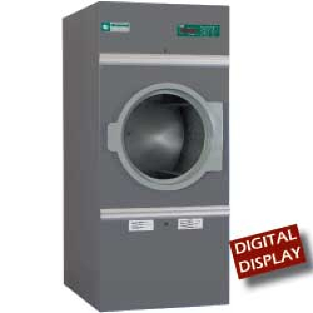 Séchoir rotatif gaz, capacité 10 kg, avec rotation alternée.